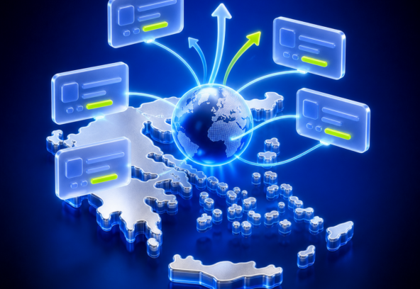 3D illustration of agency profiles connected across Greece and international markets